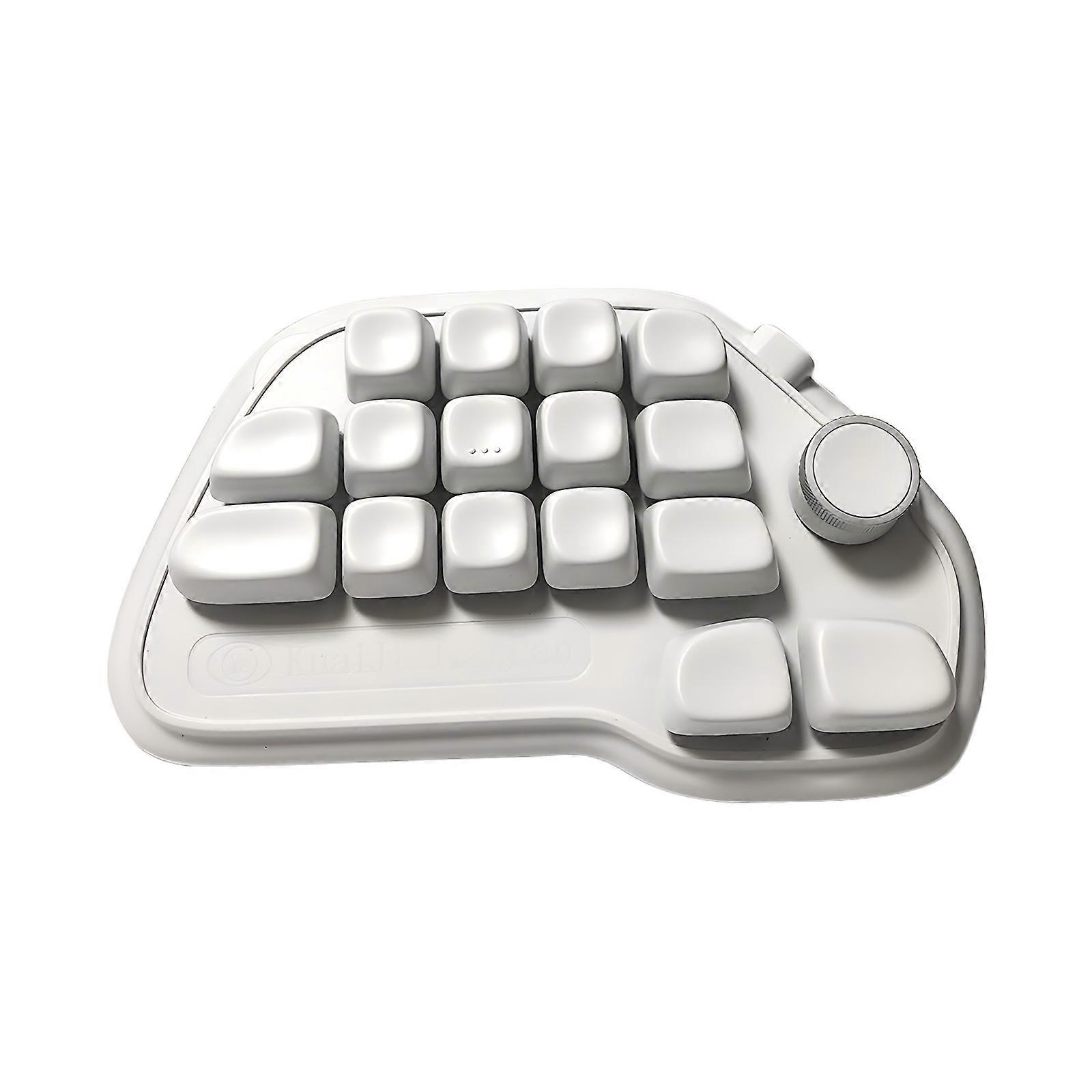 Mechanical Number Pad VIA Programmable 17 Key Hot Swappable USB Numeric Keypad with PBT Keycaps and RGBs Backlit for Laptop PC Desktop  White