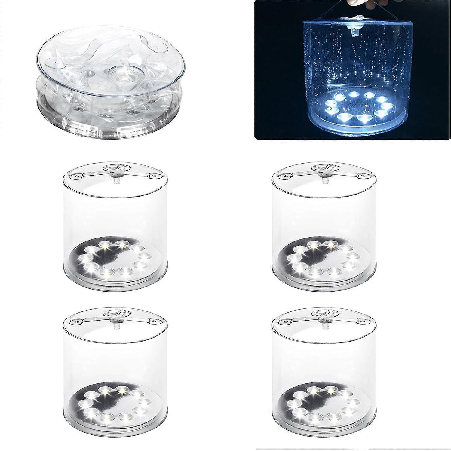 Solar Camping Lantern, LED Lights 75 Lumens 4 Modes, Portable Inflatable for Hiking, Backpacking, Emergency, 4 Pack