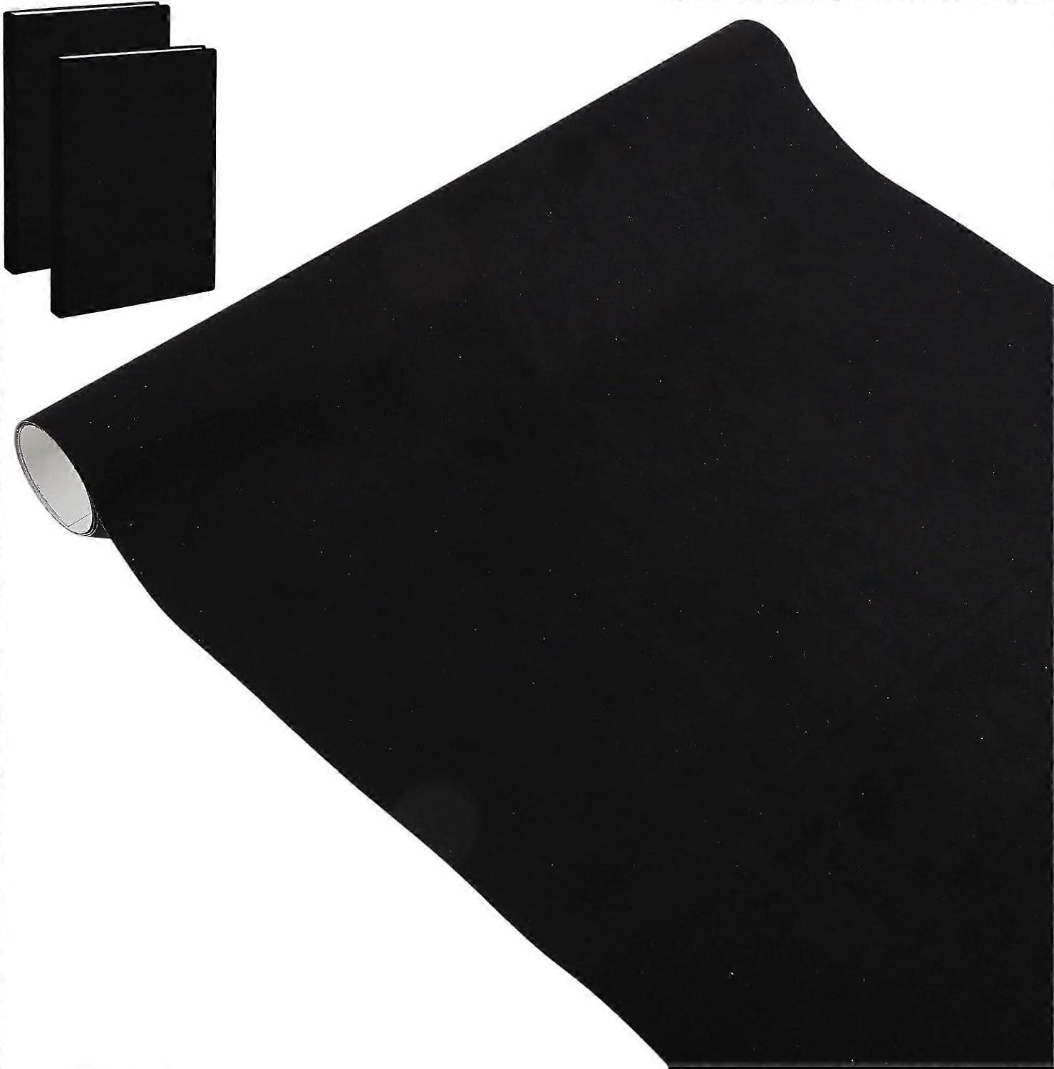 Black Book Cloth for Book Binding 40x17inch Suede Fabric Surface Paper Backed Washable and Reusable Protective Cover Book Binding Materials for Adult 