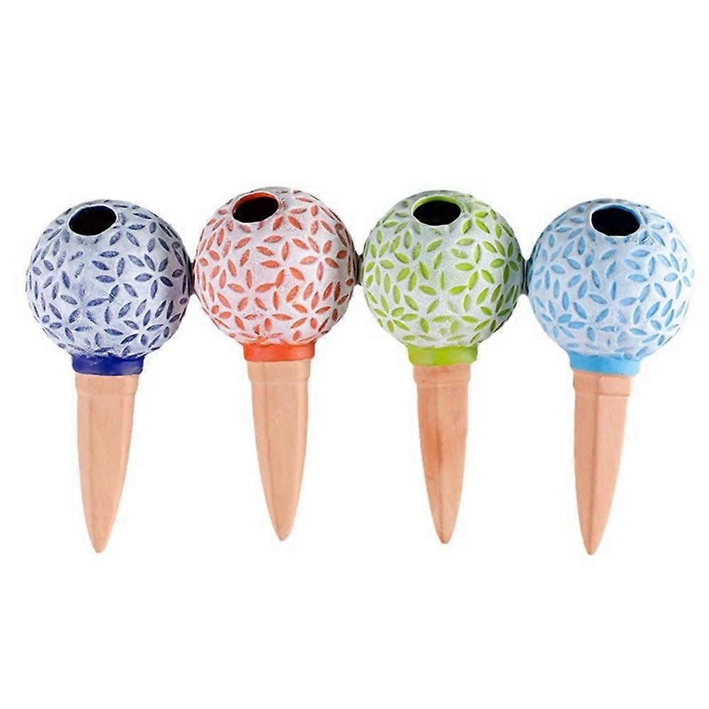 4Pcs Ceramic Self-Watering Spikes Baseball Shape Automatic Drip Irrigation System Water Dripper Dev