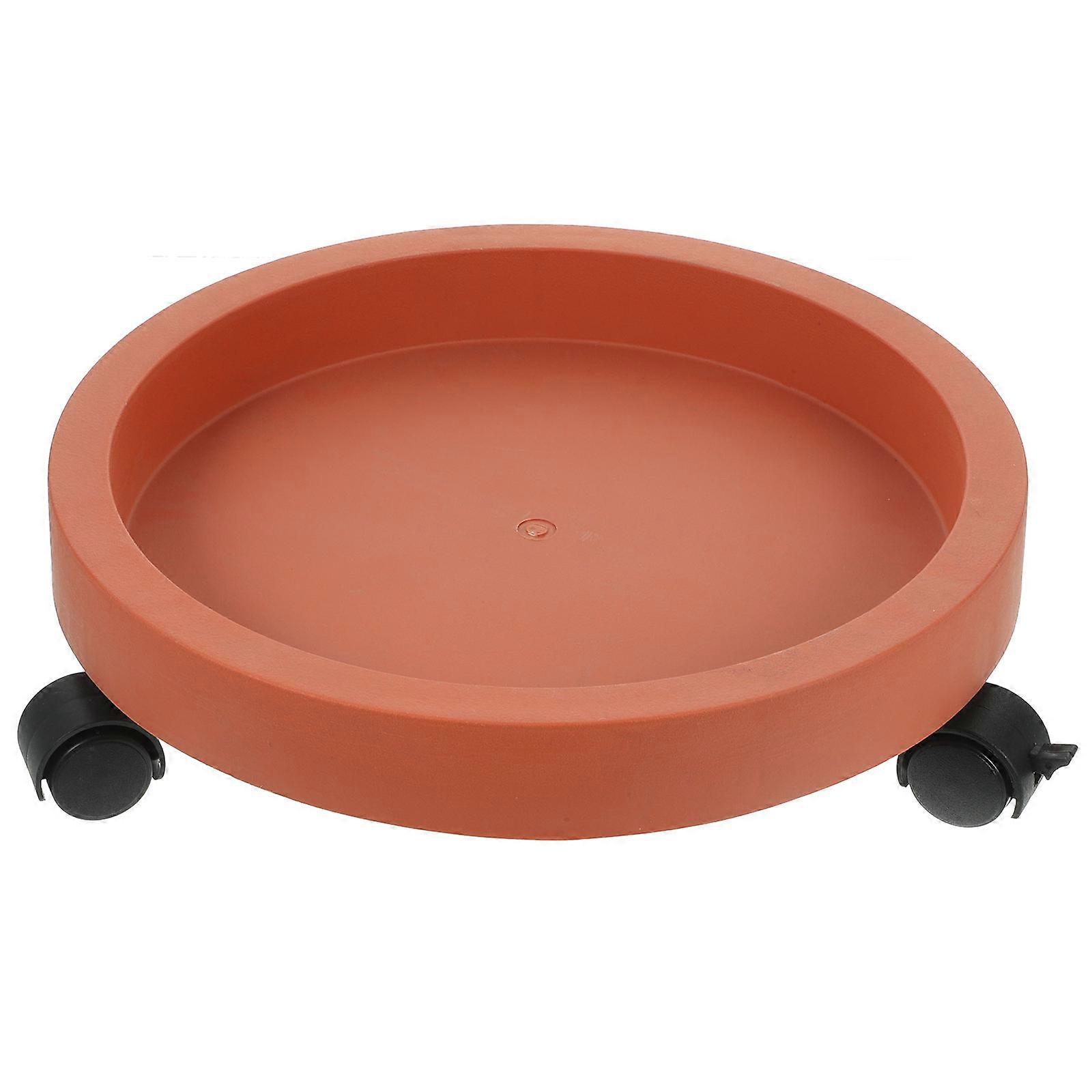 Plastic Movable Flowerpot Tray 1Pcs for Plant Use Blue Round Shape
