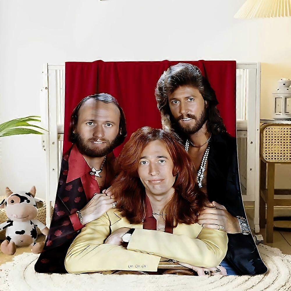 [JIT]1pcs, Flannel blankets, Bee Gees, Sofa gentle layer, heat-kissed drape rest, lap relaxation, daily comfort. Delight-RFVCX138