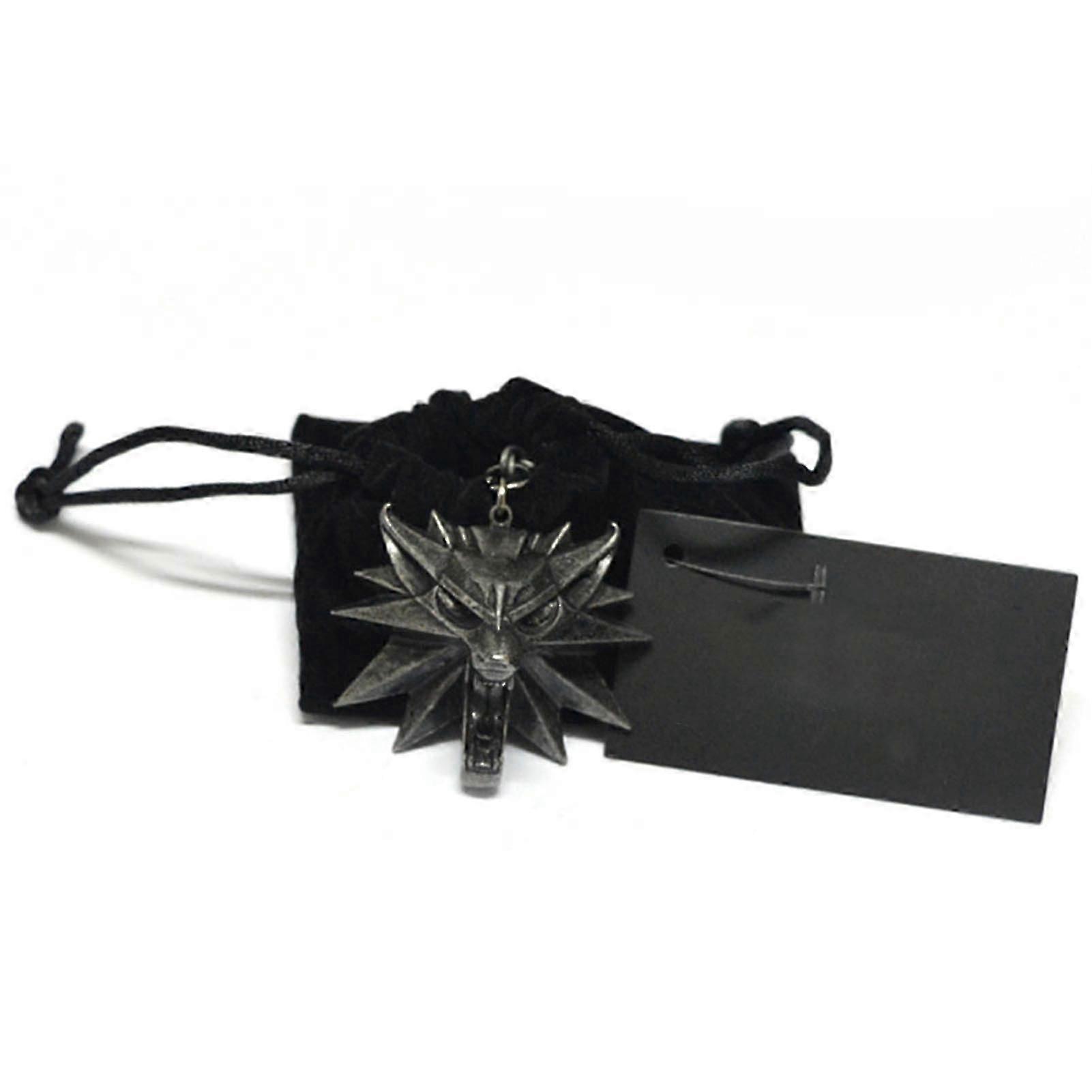 The Witcher 3 Medaillon Halskette Echtheit Anti Scratch Wikinger Wolf Kopf Anhänger für Geschenke Tägliche Kollokation