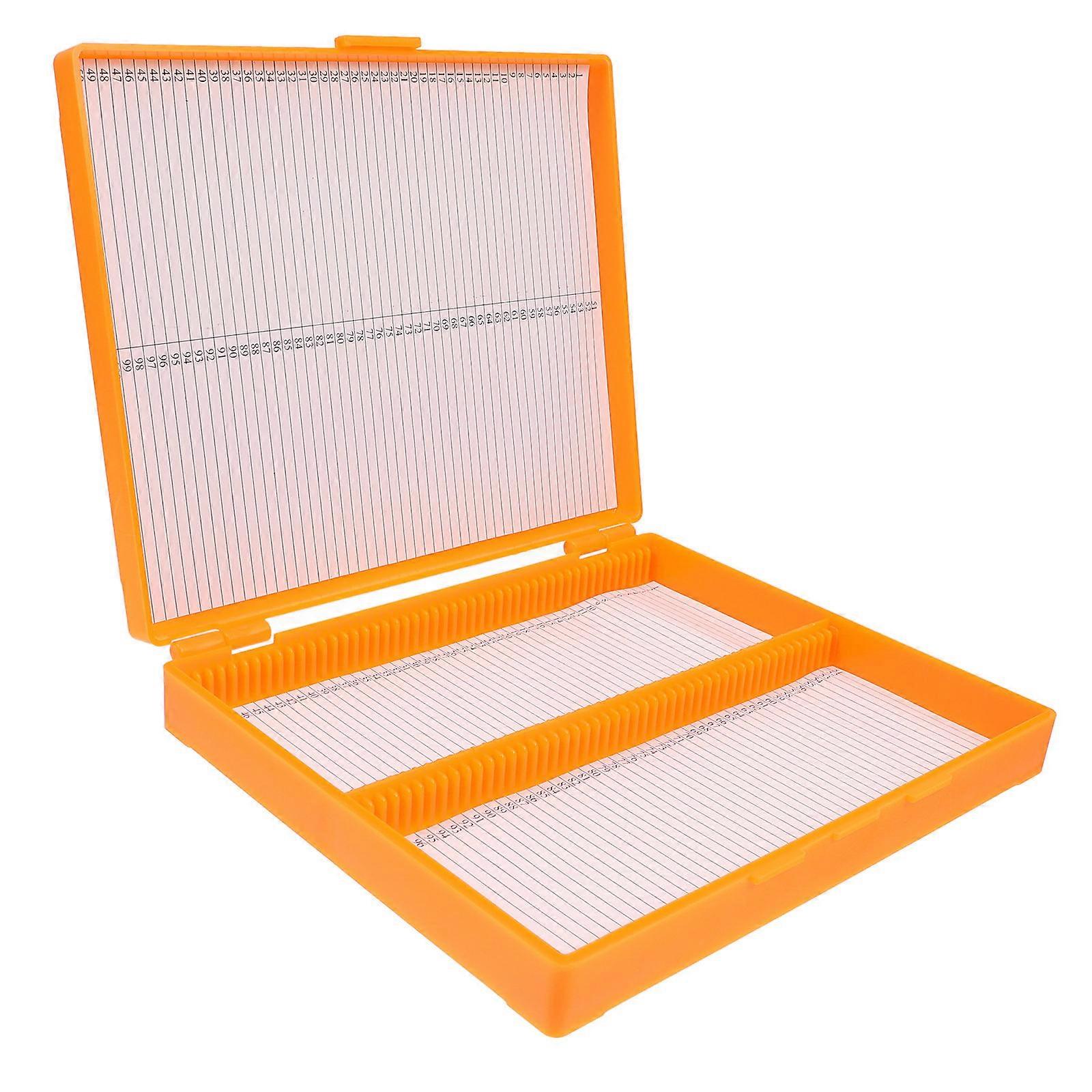 Plastic Microscope Slide Boxes Organizer Case for Lab Storage Holds 100