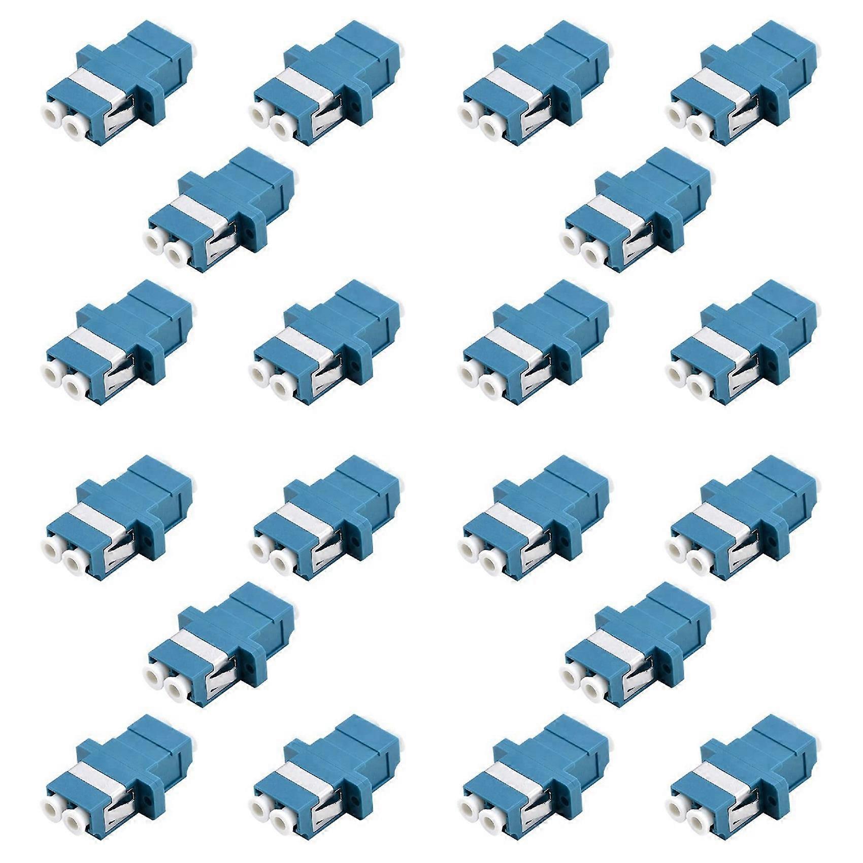 LC Fiber Optic Adapter - LC to LC Duplex Singlemode Coupler - 20 Pack - Blue