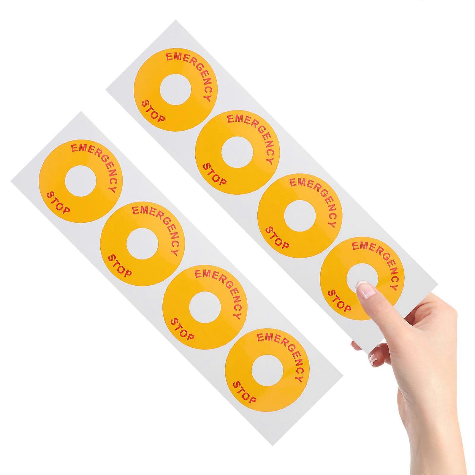 Emergency Stop Warning Label Sticker for Equipment 72Pcs Red PP Material