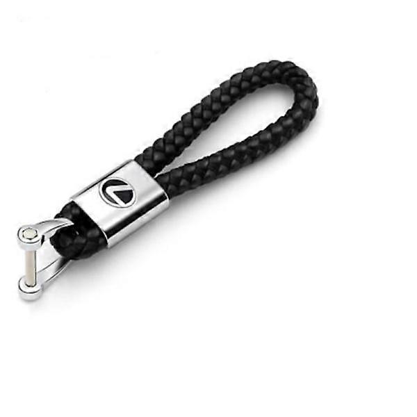 Lexus Braided leather key ring Black one size