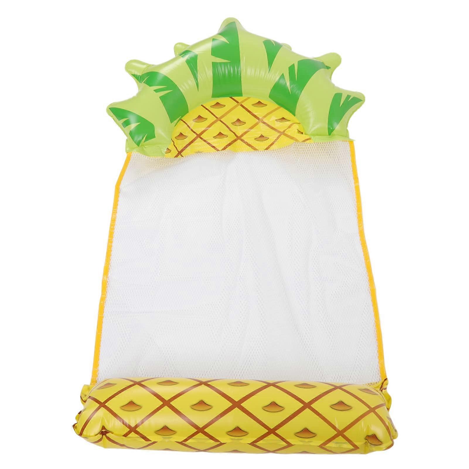 Inflatable Pool Float Water Hammock Lounger with Breathable Mesh and Pineapple Design for Beach and Pool