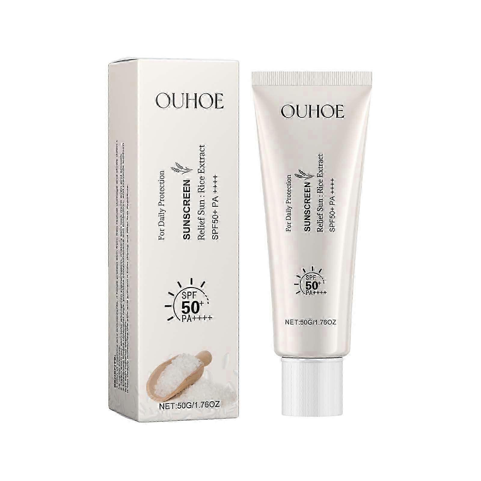 Rice Protective Cream with UV Protection - Waterproof, Moisturizing & Lightweight Sunscreen for All Skin Types | Calms & Nourishes Skin, Fast-Absorbin