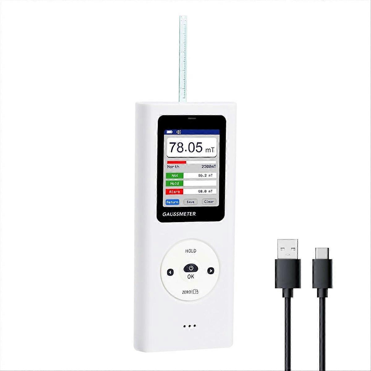 Professional Magnetic Field Tester with 0-25000 Gs (0-2500 MT) Range, Data Storage for Magnets Motors & Industrial Use