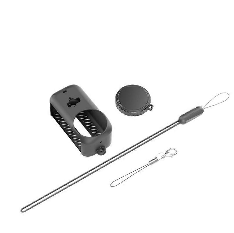 Silicone Case with Lens Cover Protective Cover for DJI SOMO Nano Thumb Camera Shockproof Case (1 Set Black Case)