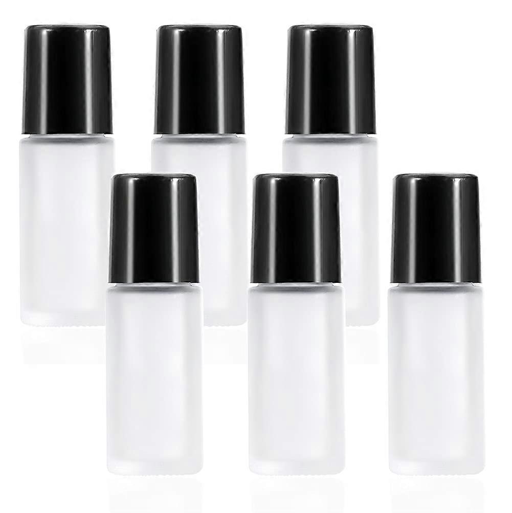 6 Pack 1 oz Frosted Glass Roller Bottles for Essential Oils and Perfume, Leakproof with Funnels