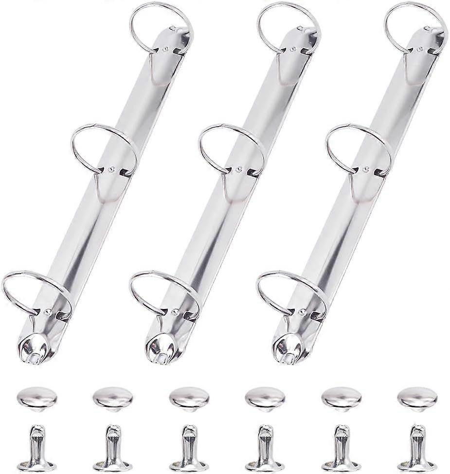 3 Set 3 Ring Binder Mechanism Iron Binder Replacement Kit O Rings Loose Leaf Book Binder Metal Binding Spines Combs for DIY Making School Notebook Doc