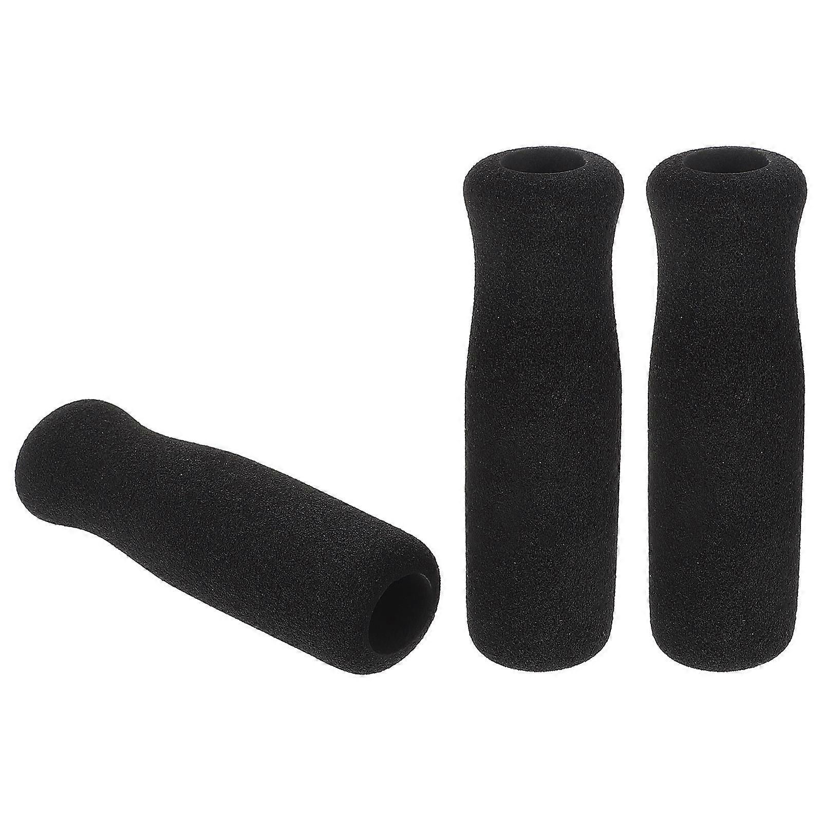 Ergonomic Ski Pole Handle Sponge Grip for Cane Use 3Pcs Black