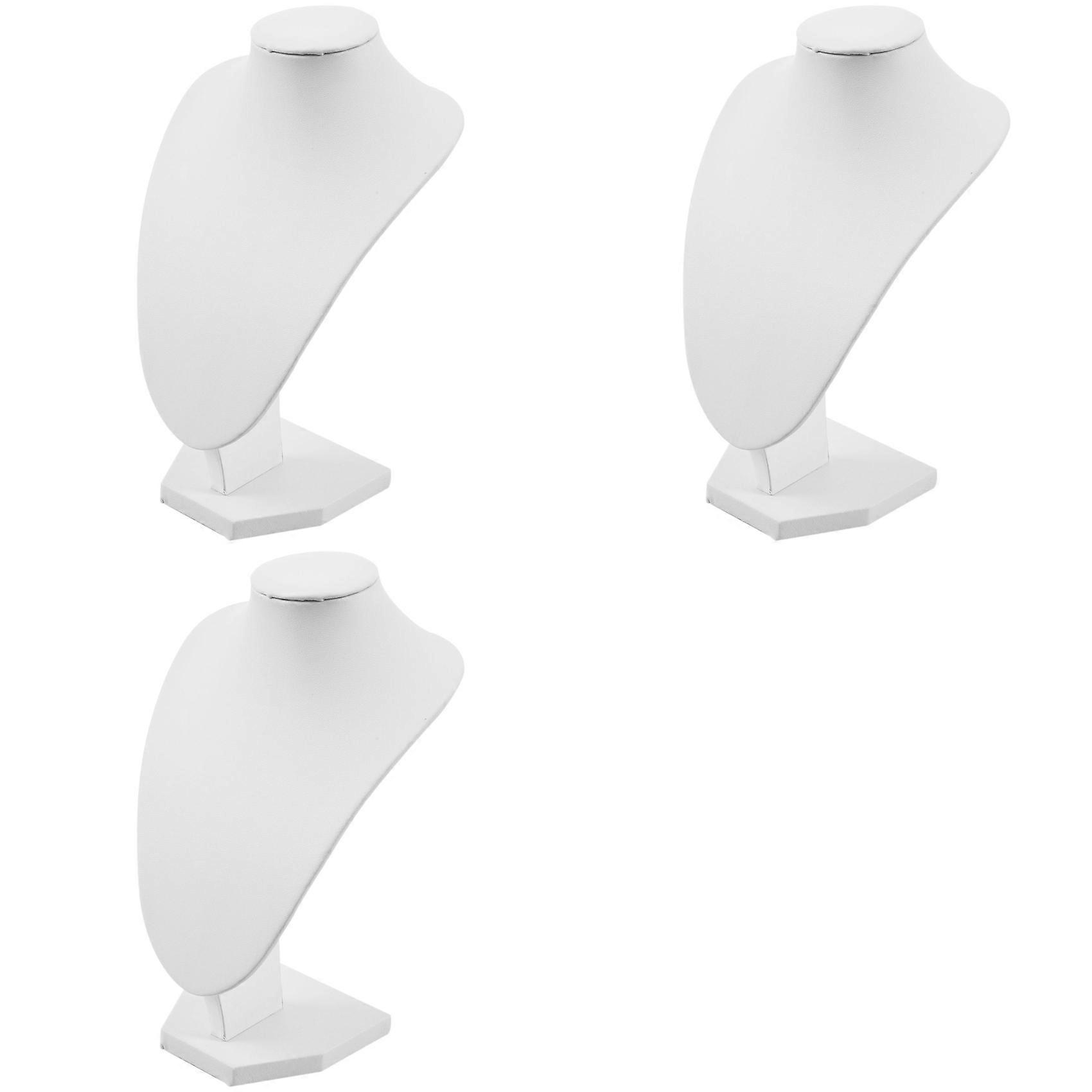 3X Βάση Κοσμημάτων Πορτρέτο Μοντέλο Κολιέ Έκθεση Φωτογραφίας Λευκό 22x16cm