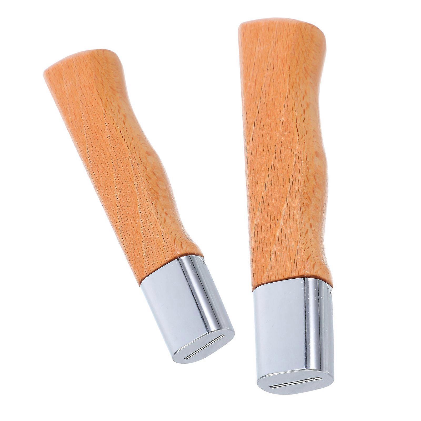 Non-Skid Kitchen Handle Replacement for Cutter 2Pcs Wood Grip