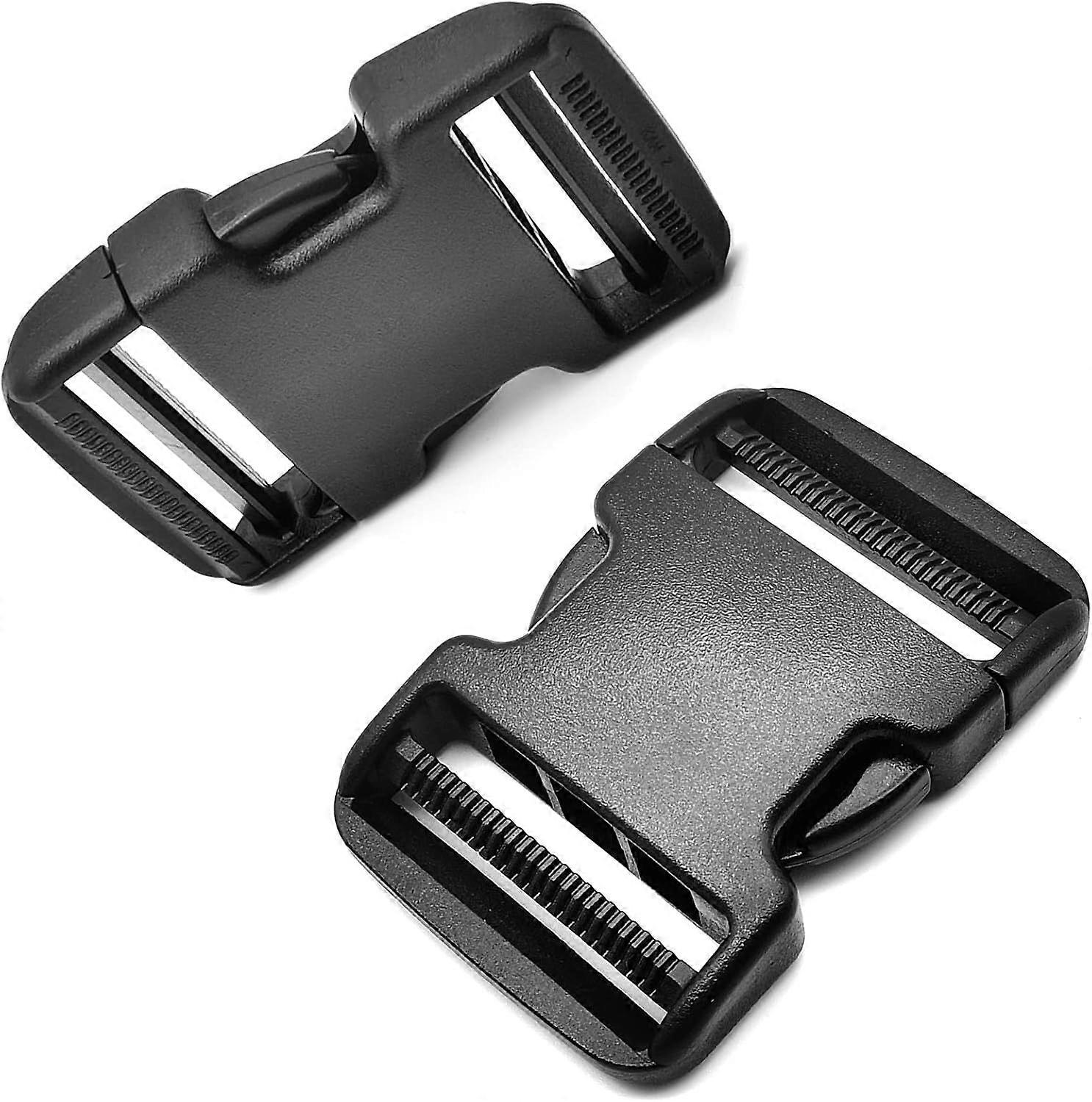 Side Release Buckle for 2'' Belt. 2 pcs Heavy Duty Plastic Buckles Replacement