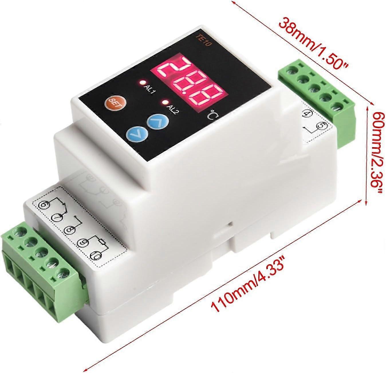 Din Rail Thermostat with Dual Outputs AC90260V Adjustable Industrial Temperature Controller