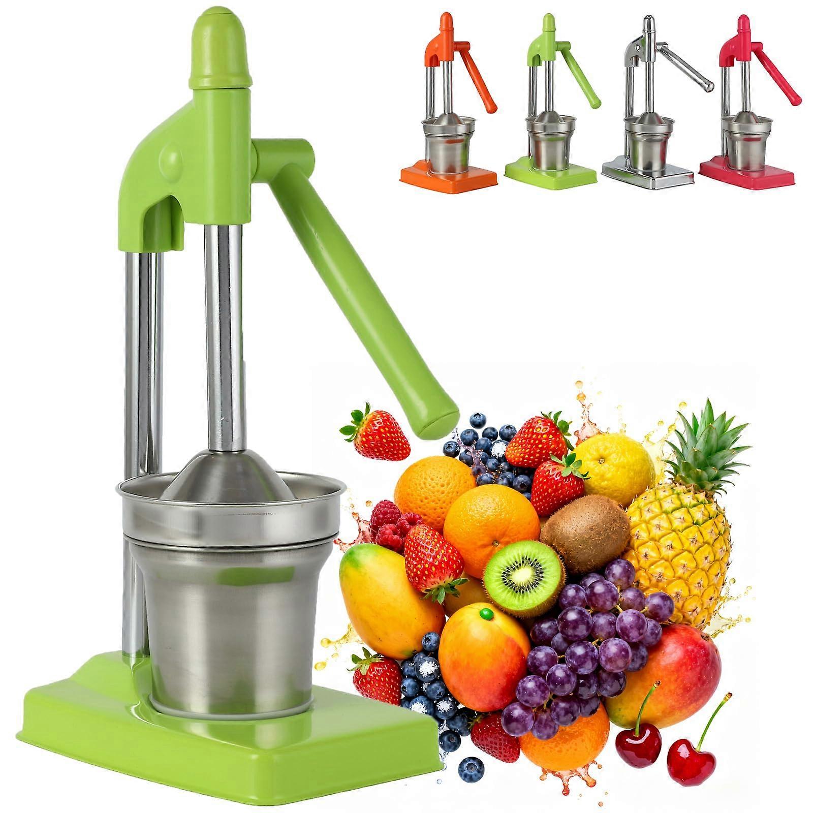 Manual Citrus Juicer Heavy Duty Cast Iron Lemon and Orange Press Easy Clean Non Slip Base Green