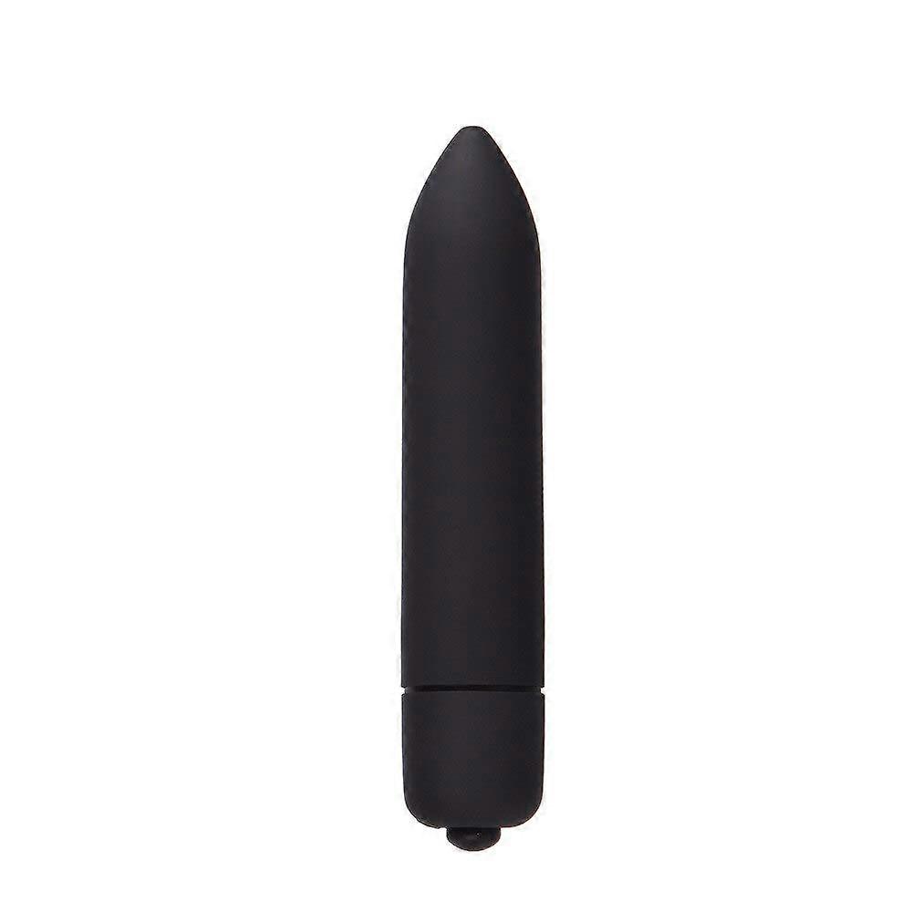Anal Butt Plug Bullet Vibrator 10 Speed Waterproof Black Silicone Compact Stimulator