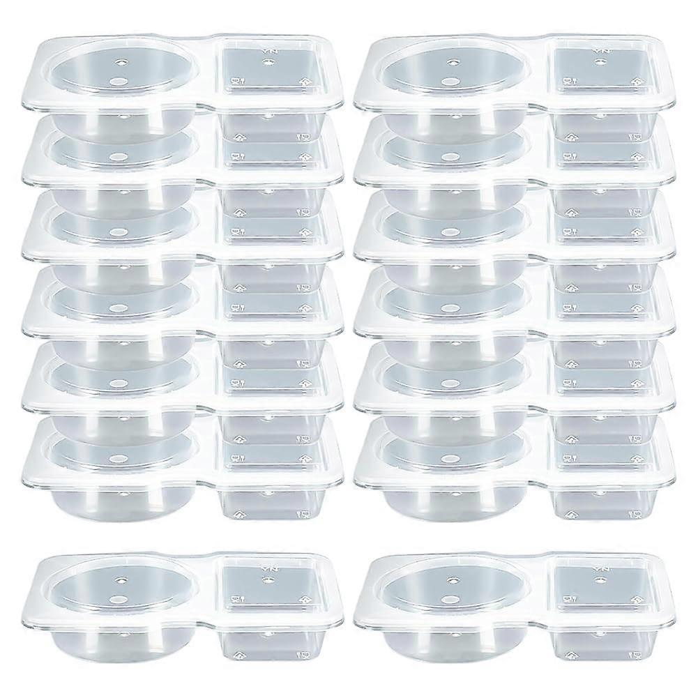 25 Pcs 2 Compartment Snack Containers with Lids, Small Portion Control Condiment Storage Boxes