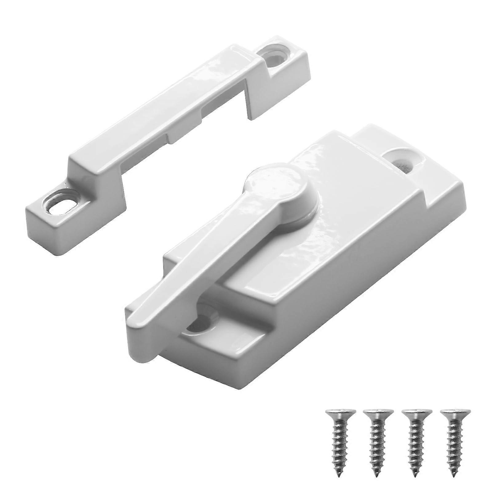 White Diecast Cam Action Window Sash Lock with Alignment Lugs for Sliding and Double Hung Windows