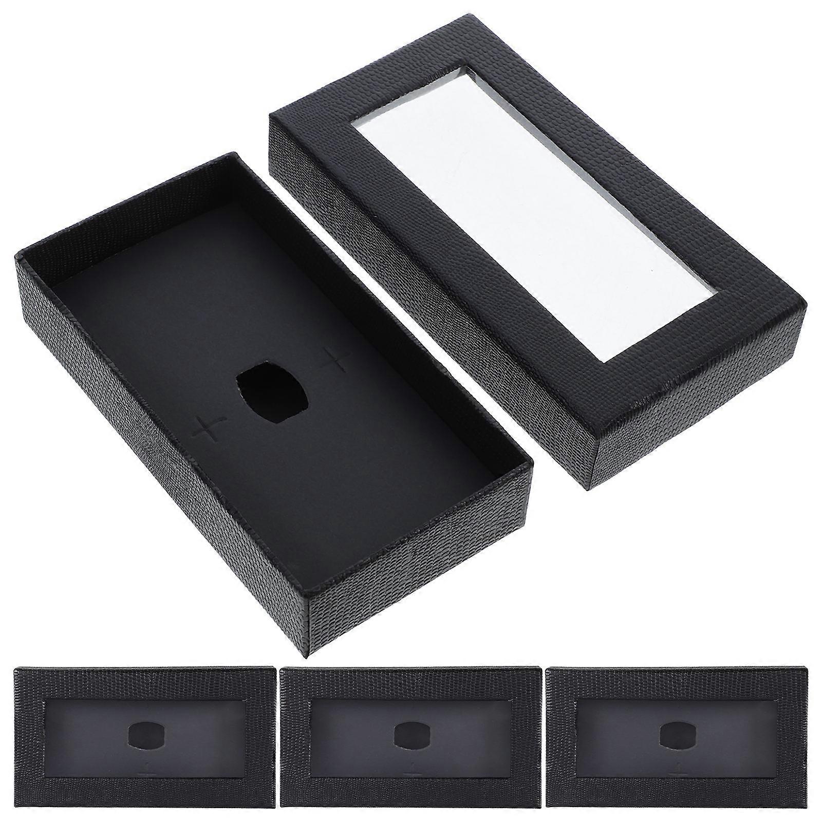 Bow Tie Boxes for Packaging 4Pcs Black Color with Durable Material
