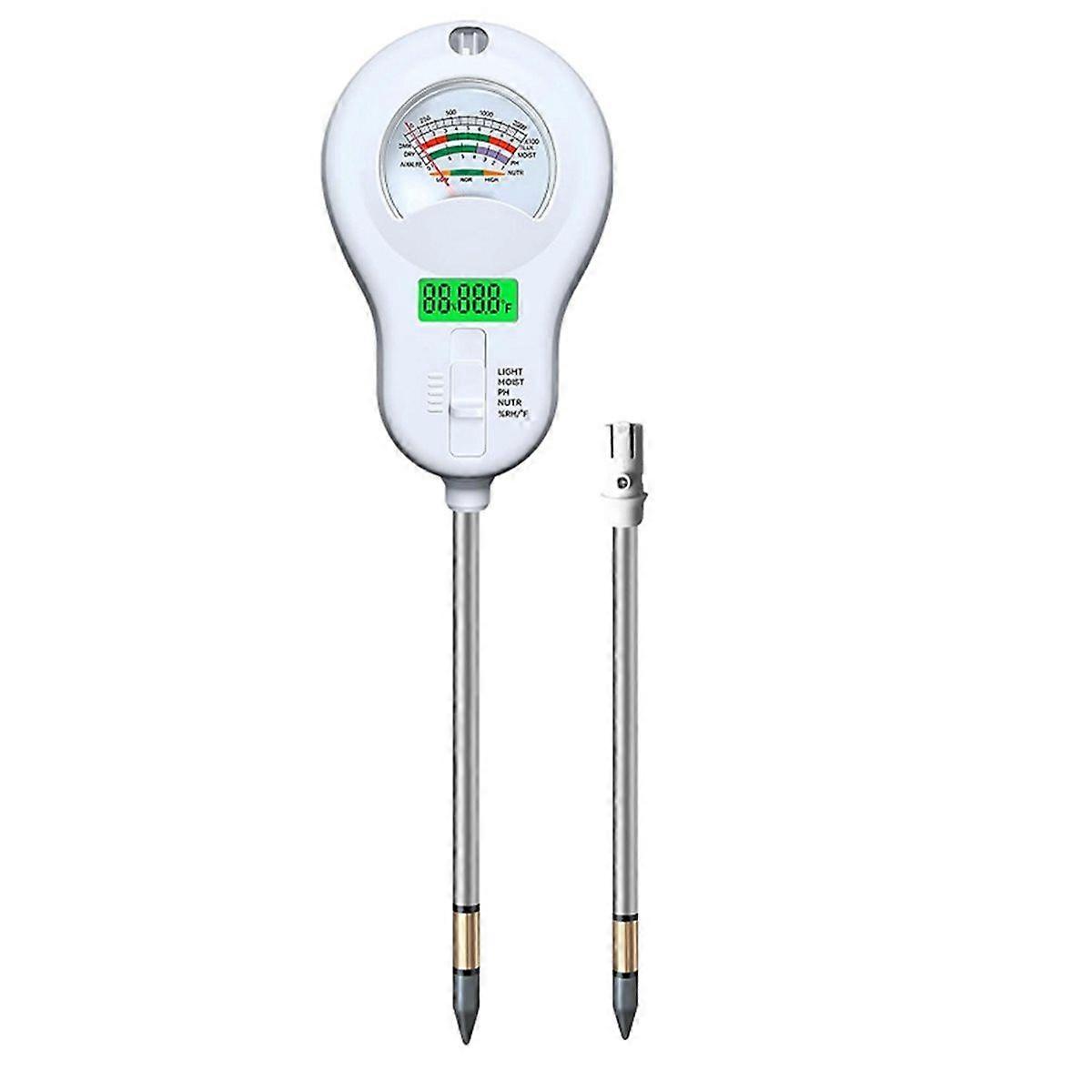 6in1 Soil Moisture Tester Temperature/PH/Humidity/Moisture/Sunlight/Fertility 2 Pack Detachable Pro