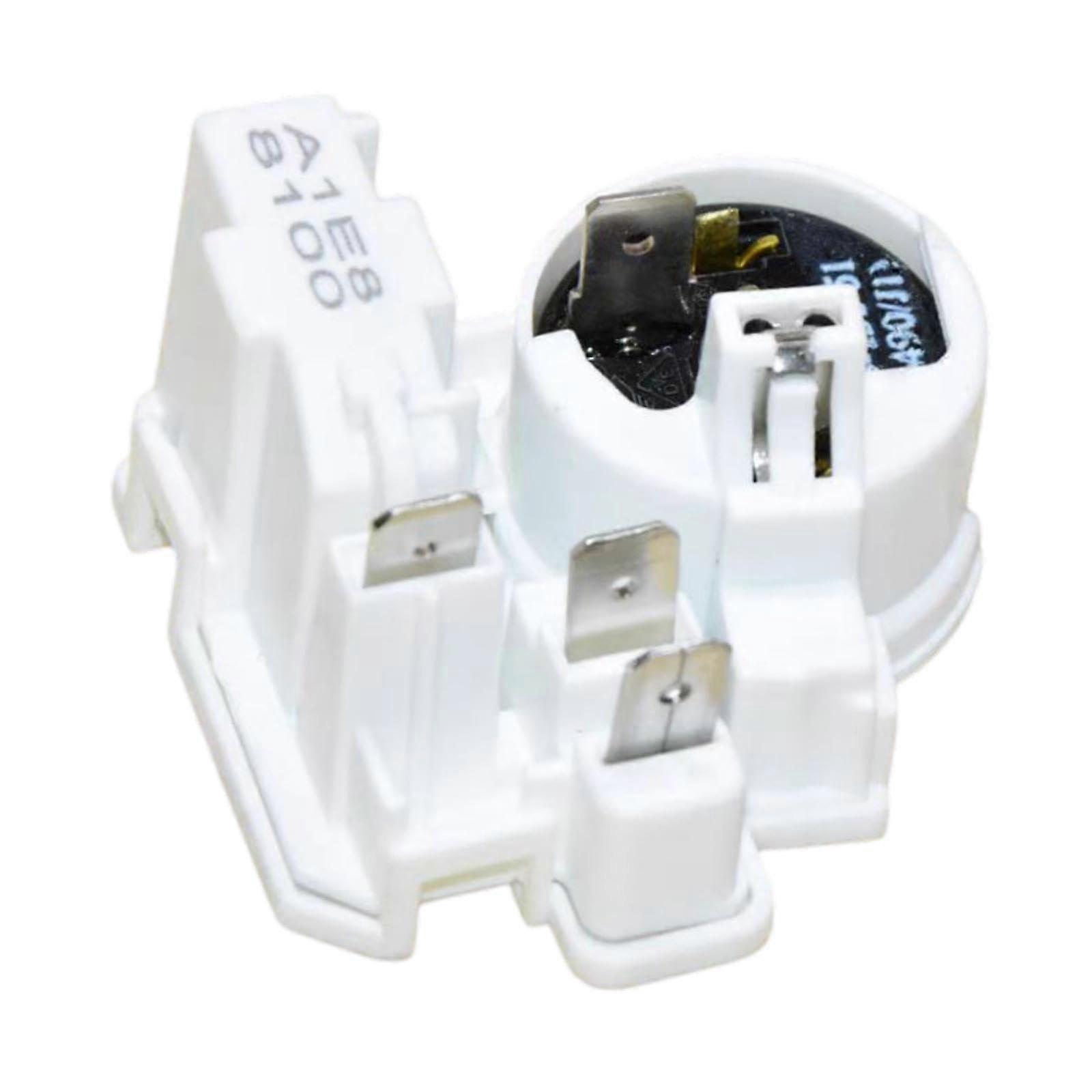 Fridge Compressor Starter with PTC Relay Overload Protector, 3 Pin Refrigerator Replacement