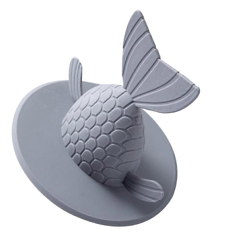 Odor Proof Floor Drain Plug Grey Fishtail Shape Deodorant Strainer For Kitchen Sink 1Set