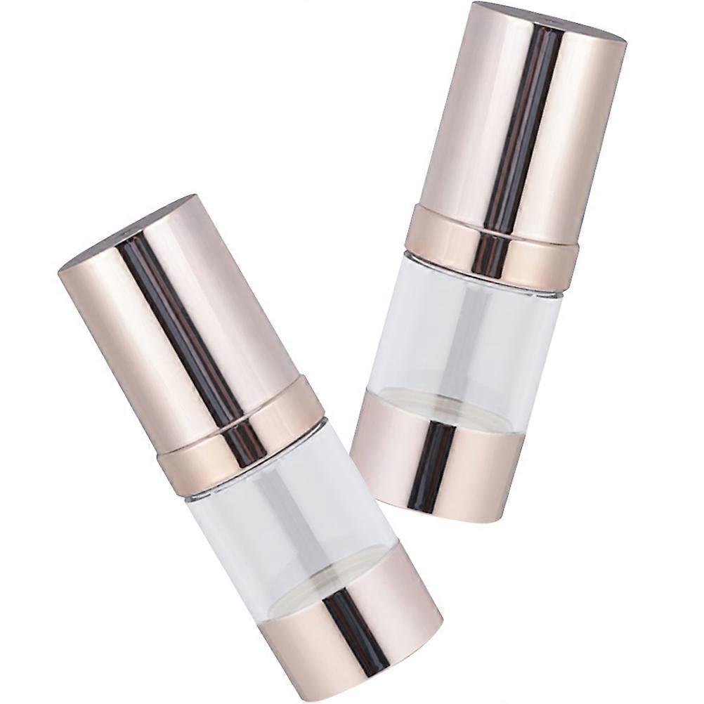 Golden Vacuum Bottle Plastic Lotion Jar for Storage 2Pcs Durable