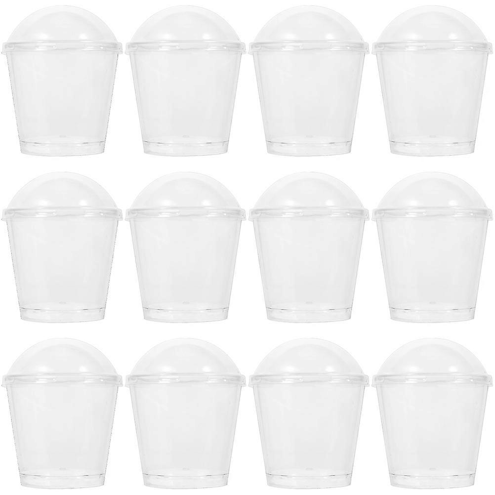 Transparent Plastic Dessert Cups for Food Serving 25Pcs with Lids