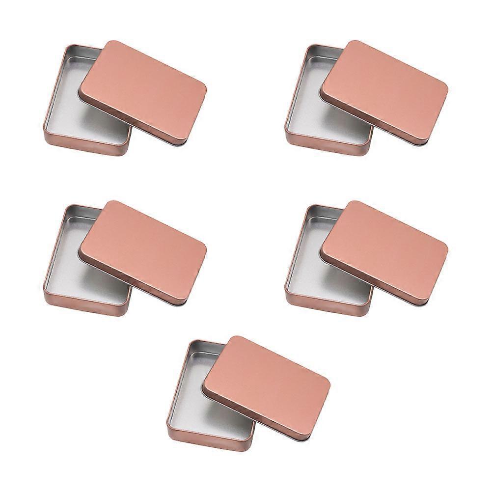 5Pcs Square Tinplate Box Keychain NailClipper Storage Container Color