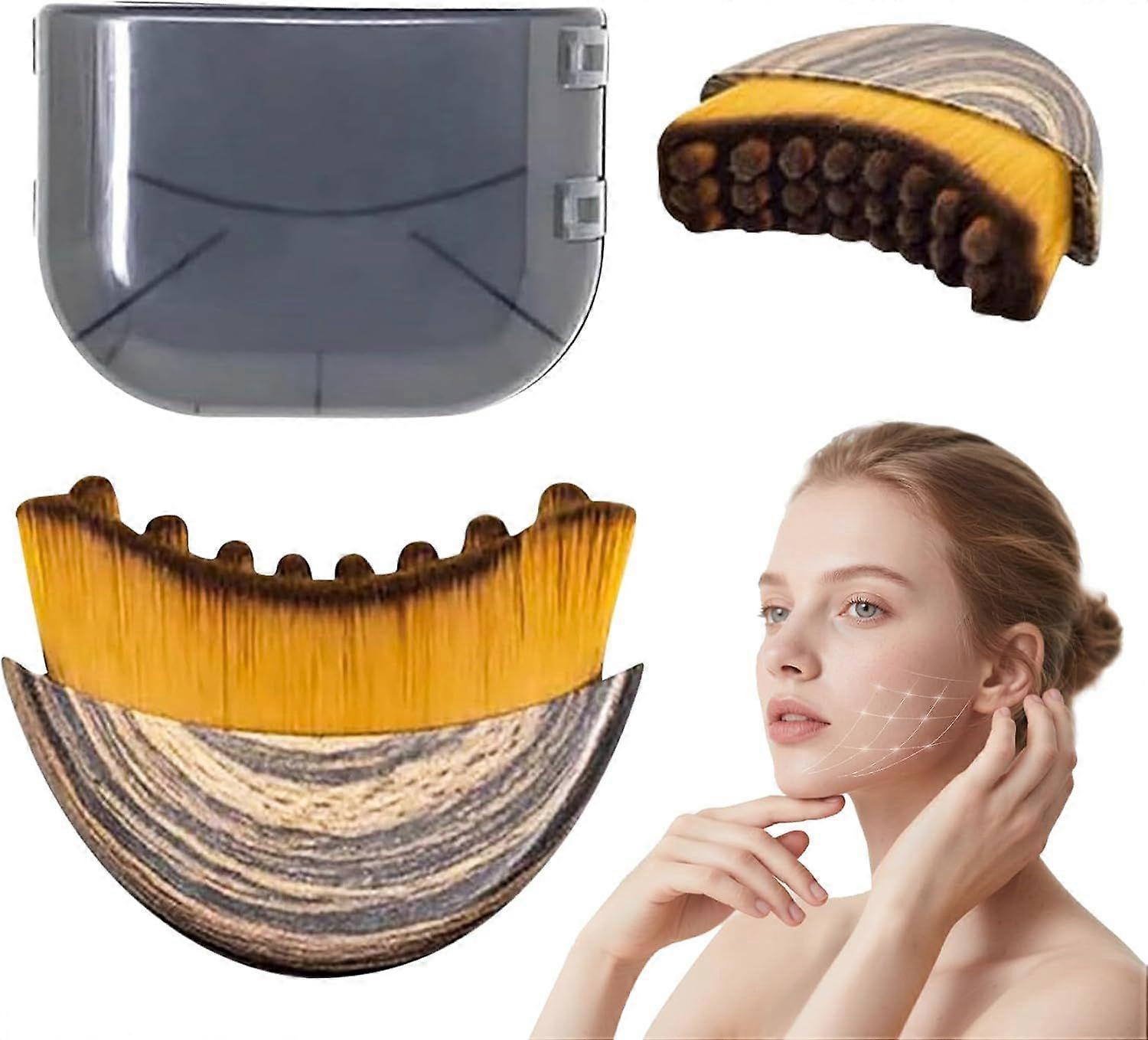 Lymphatic Contour Face Brush,Contour Face Brush for Lymphatic Drainage,Dry