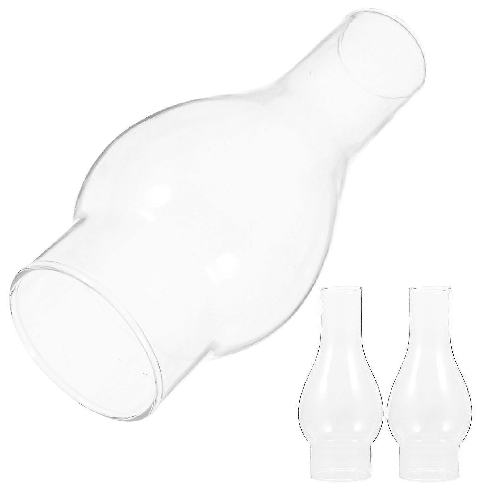 Glass Oil Lamp Chimney Replacement for 12Pcs Windproof Lampshade