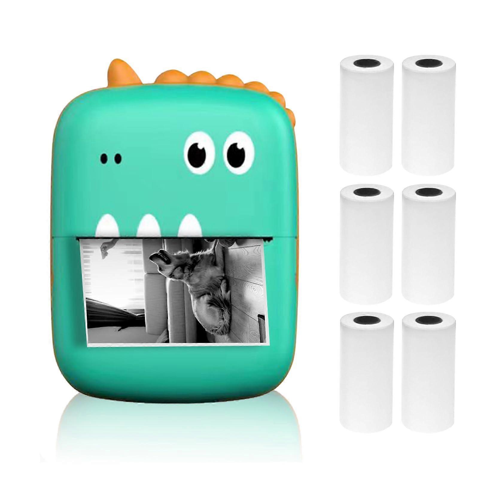 Portable Photo Printer Wireless Bluetooth Mini Thermal Sticker Maker for iOS and Android Green