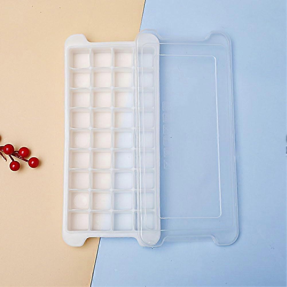 Ice Cube Tray with Lid Silicone Leak Proof Easy Release 36Cube Stackable Dishwasher Safe White