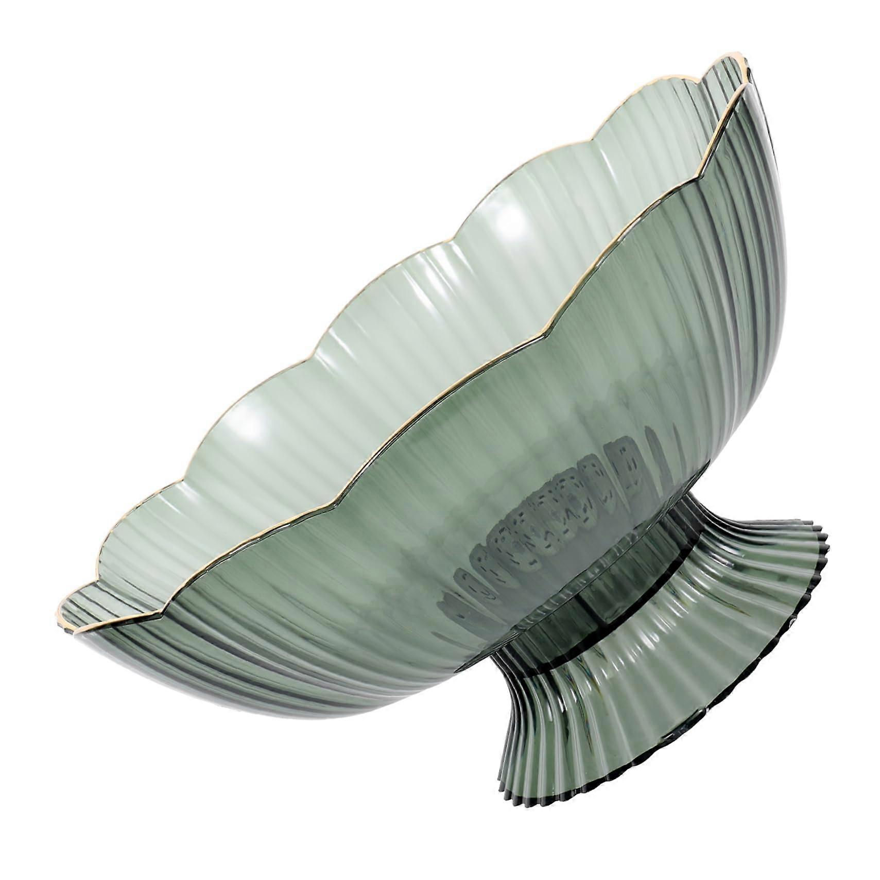 Large Capacity Footed Fruit Bowl with Draining Tray for Kitchen Counter and Dessert Display