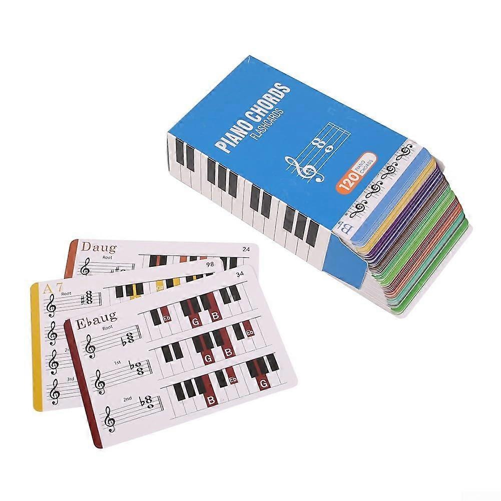 Music Theory Flashcards Set with ColorCoded Chords and Practice Chart for Beginners 120PCS