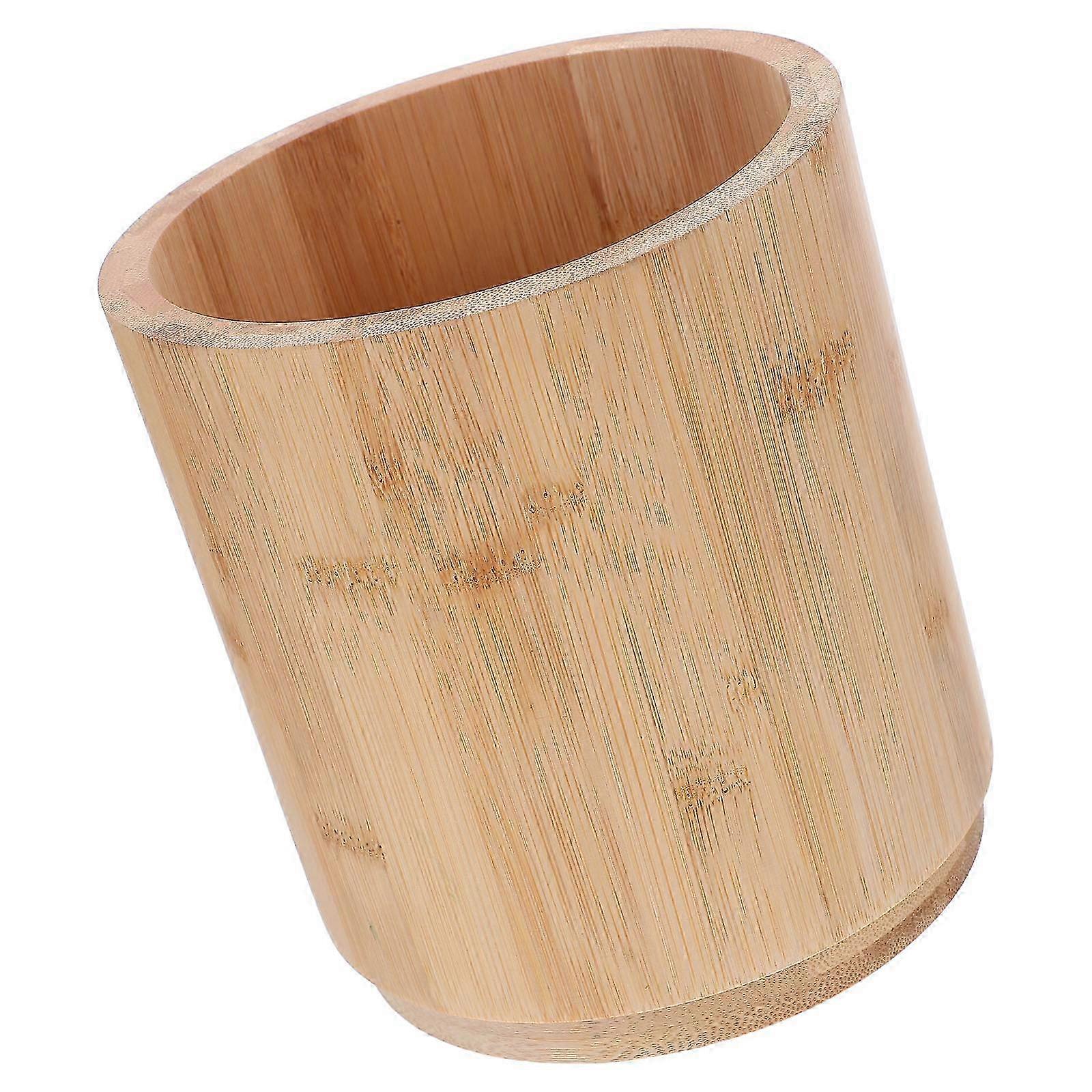 Bamboo Utensil Holder 360 Degree Rotating Kitchen Organizer 2Pcs