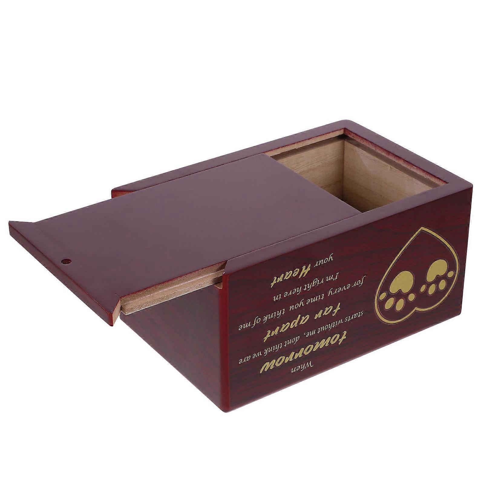 Pet Ashes Keepsake Box Wooden Urn for Memorial Brown