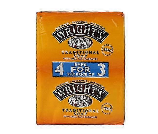Wright's Coal Tar Traditional Soap 100g - 4 Pack