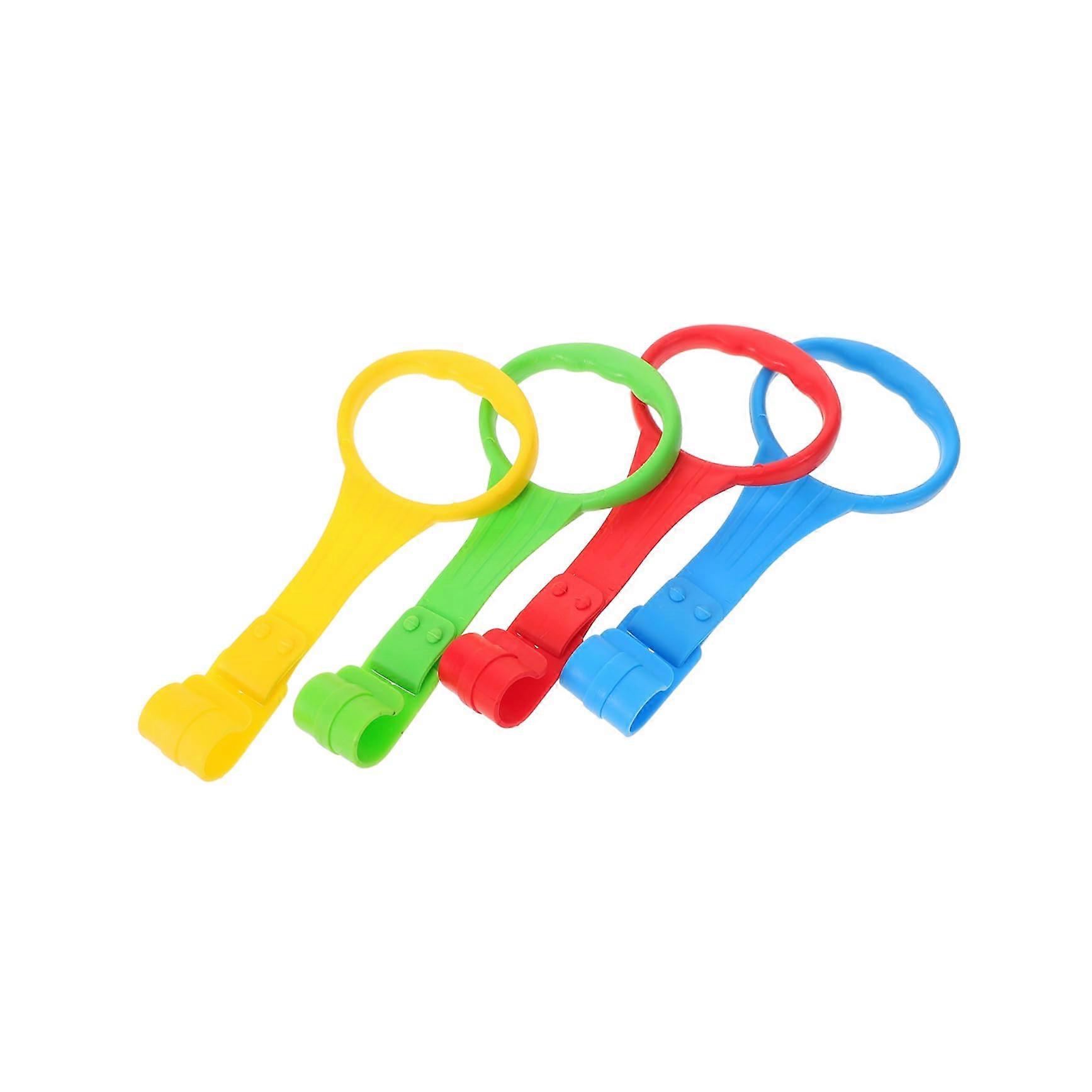 4pcs Baby Cot Pull Rings for Learning Standing Support, Bright Color Crib Standing Assistance Handles