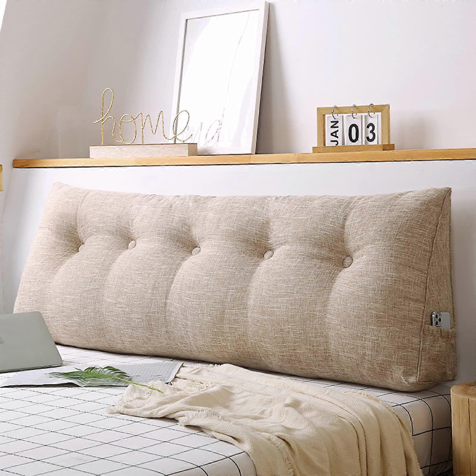 Bed Wedge Pillow for Back Support and Headboard Cushion, Large 200x50x20cm Rectangular Design