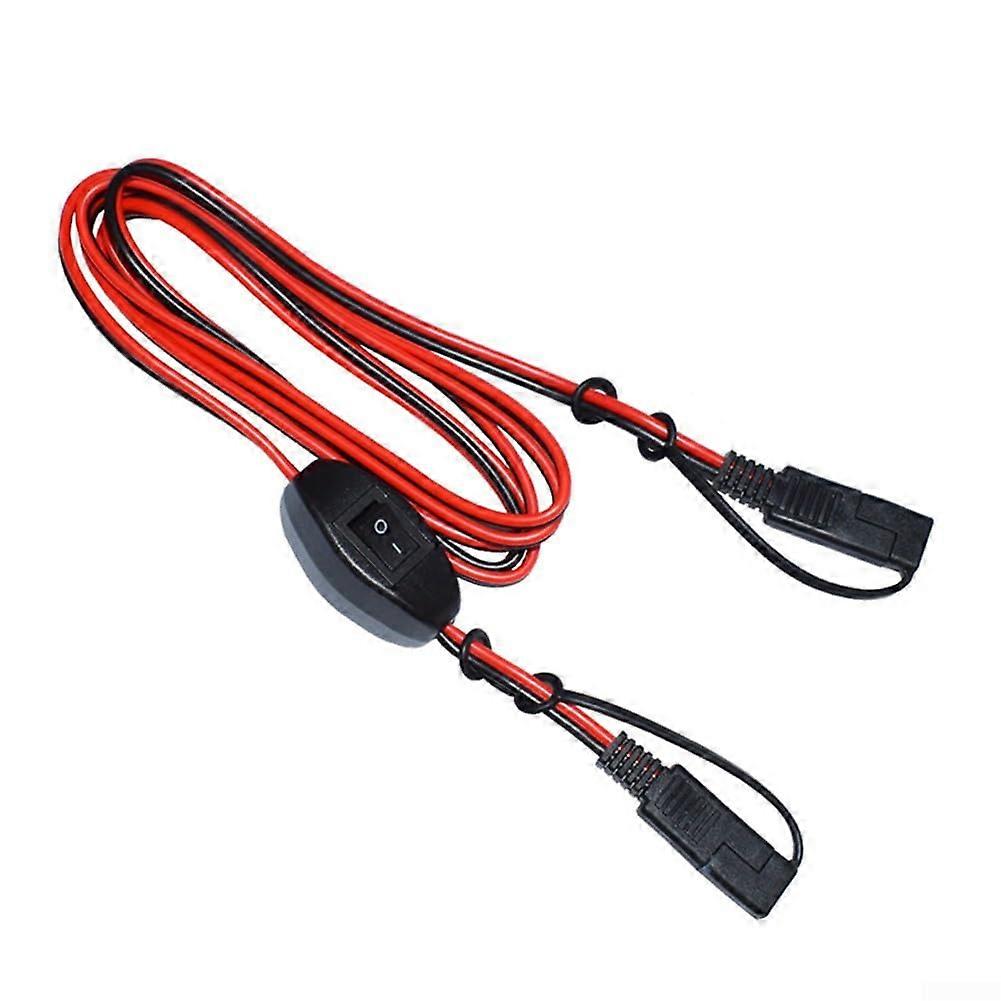 SAE Extension Cable 14AWG with Inline Switch for Battery Charger, Solar Panel, Trailer  20cm