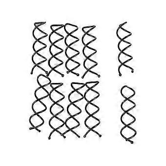 10 pcs 1set Spiral Screw Pin Hair Clip Twist Barrette (Black)