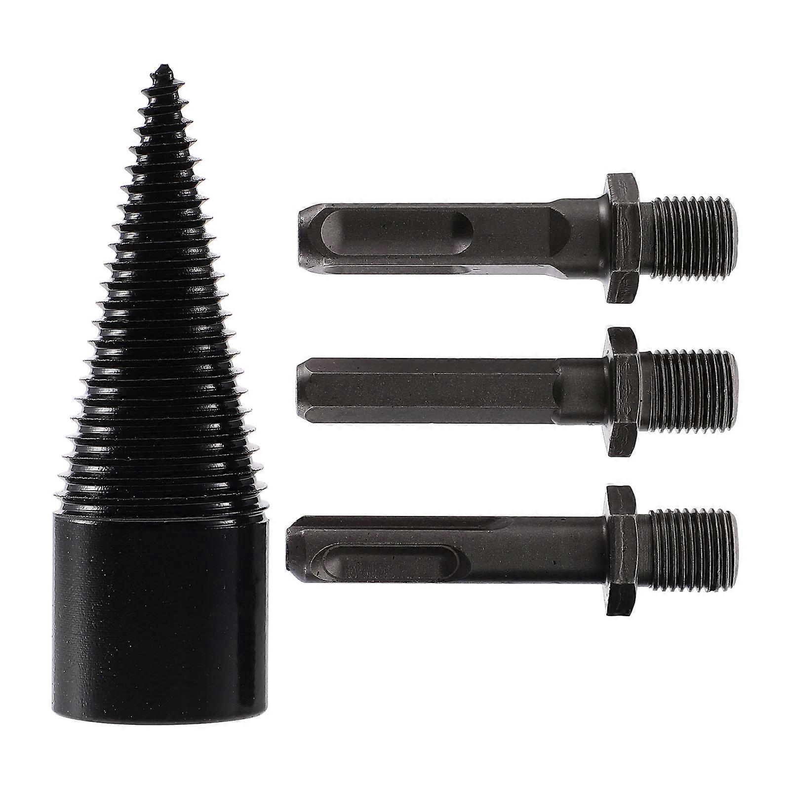 Wood Splitter Firewood Drill Bit Tool for Splitting Logs 1Set Black