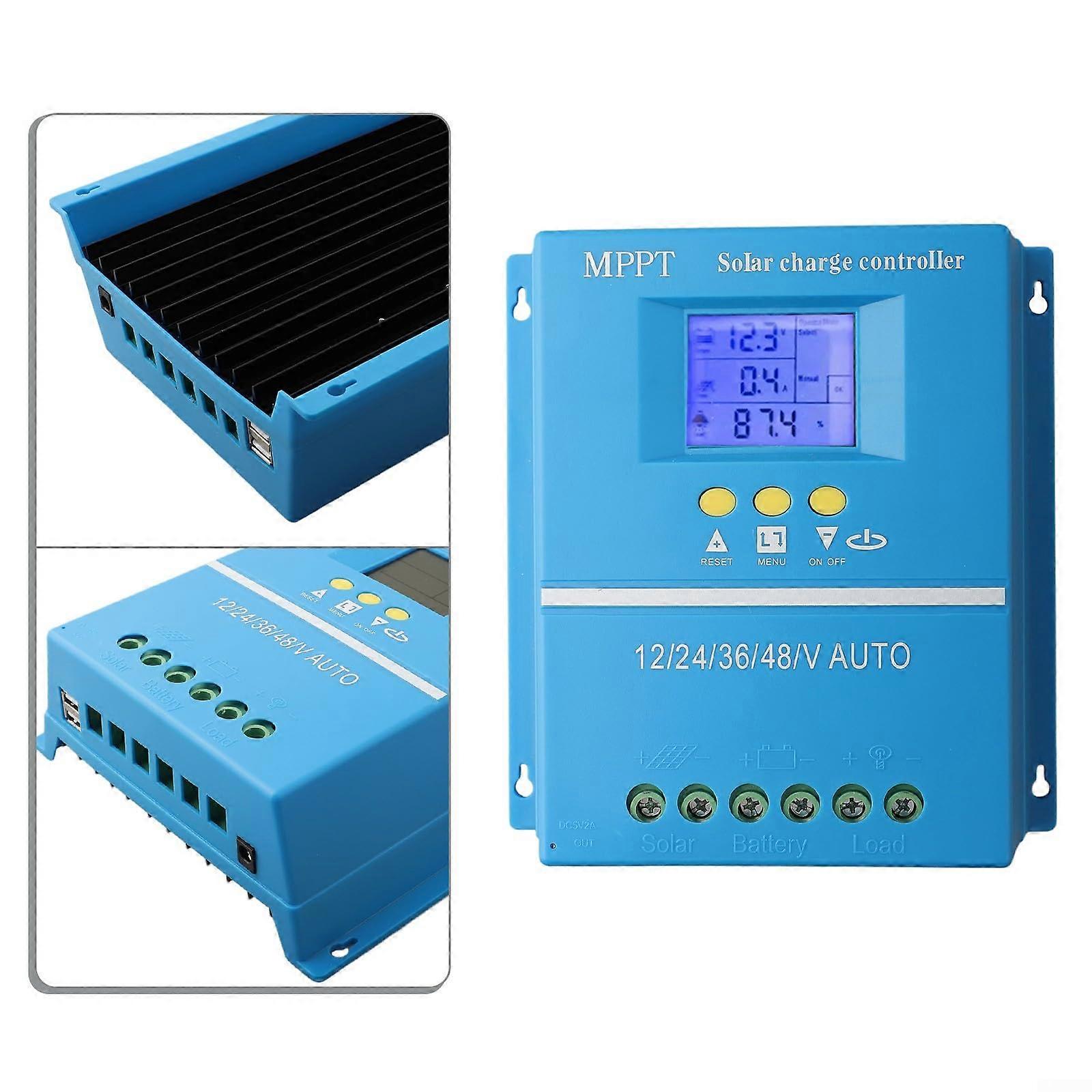 MPPT Solar Charge Controller 60A 12V48V  Efficiency LCD Display Dual USB OffGrid