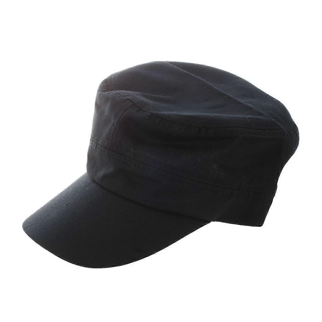 Stylish Plain Cap Patrol Cap Hat AdjustableBlack
