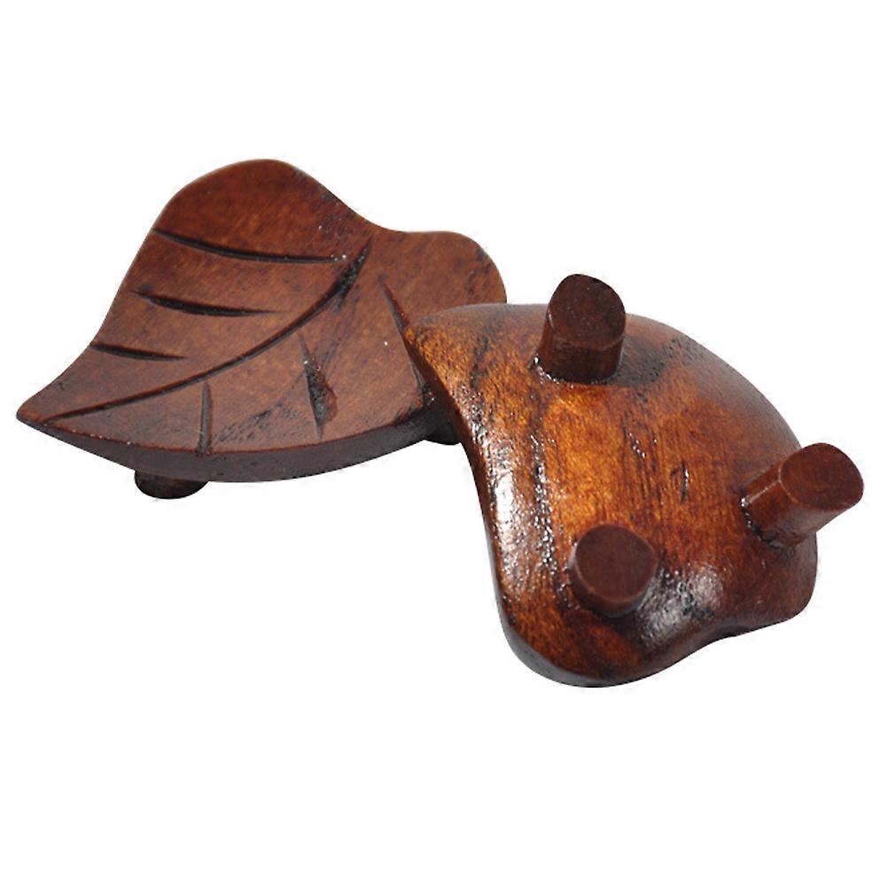 Wooden Chopstick Rest for Kitchen Use 2Pcs Practical Flatware Holder Brown